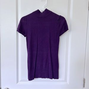 Forever 21 Short sleeve purple sweater with mock turtleneck, size small